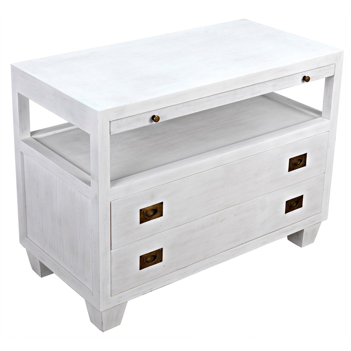Noir, 2-Drawer Side Table with Sliding Tray