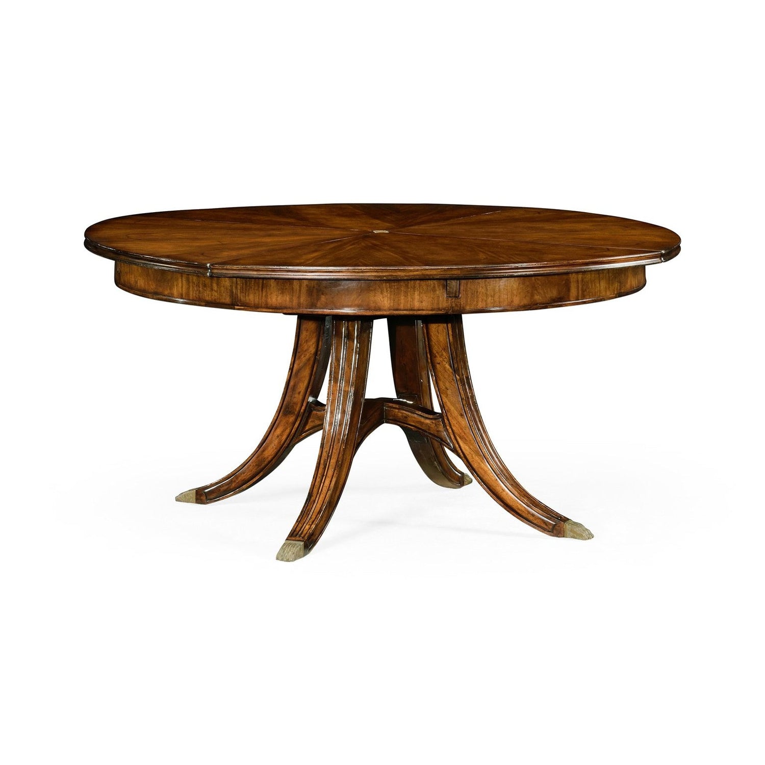 Jonathan Charles, 59" Circular Dining Table with Self–Storing Leaves