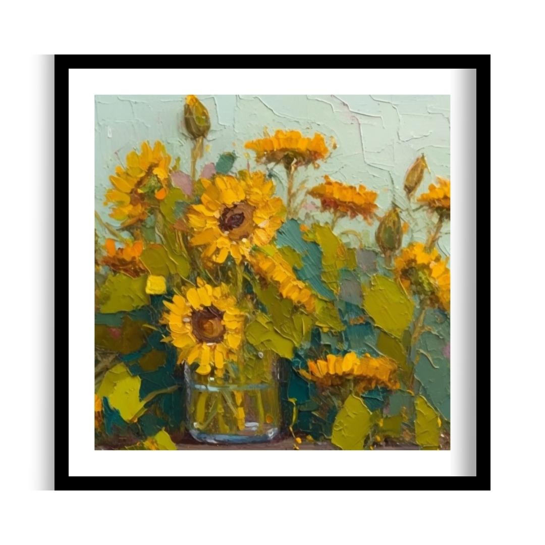 FASart, A Radiant Display of Yellow Sunflowers