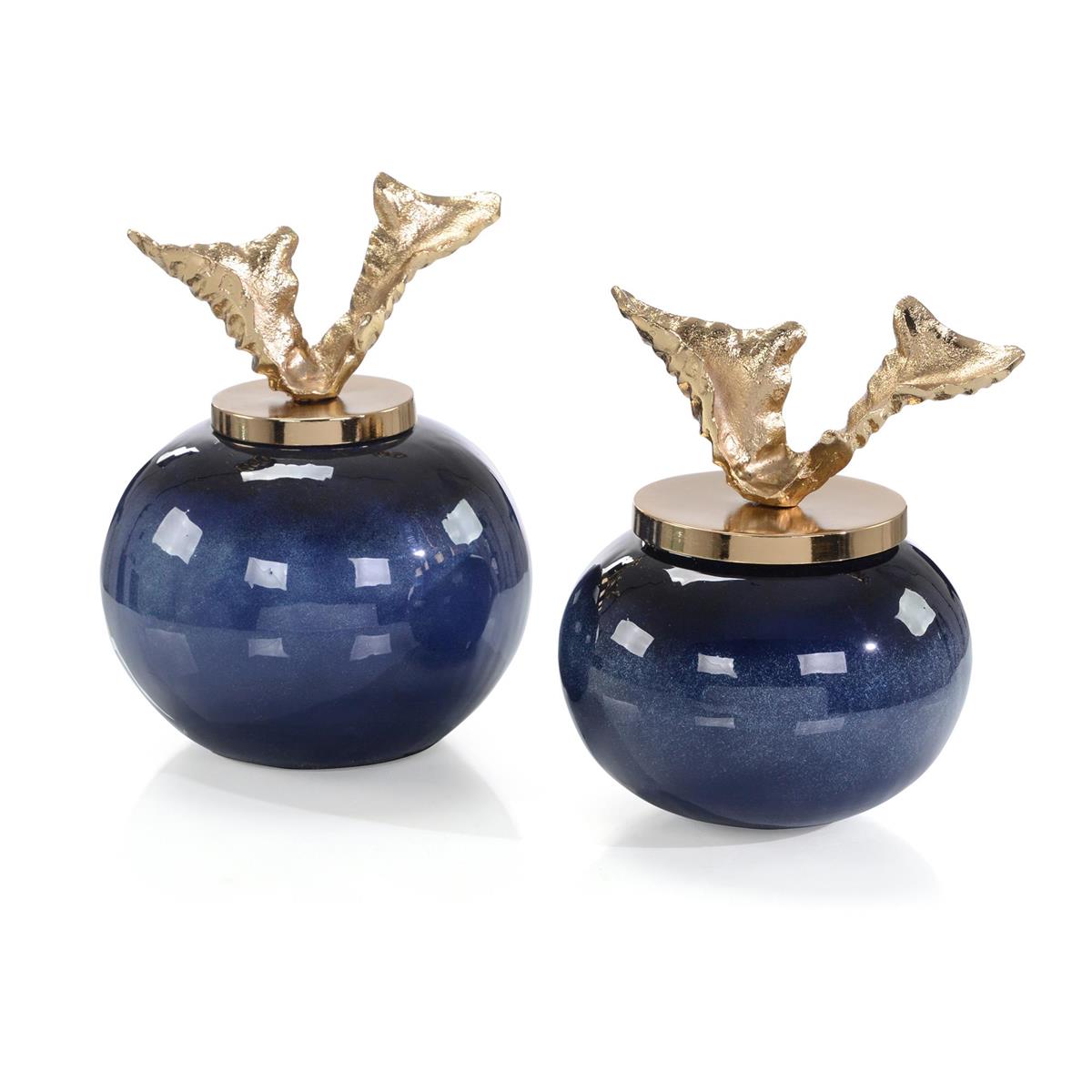 John Richard, A Set of Two Blueberry Vases