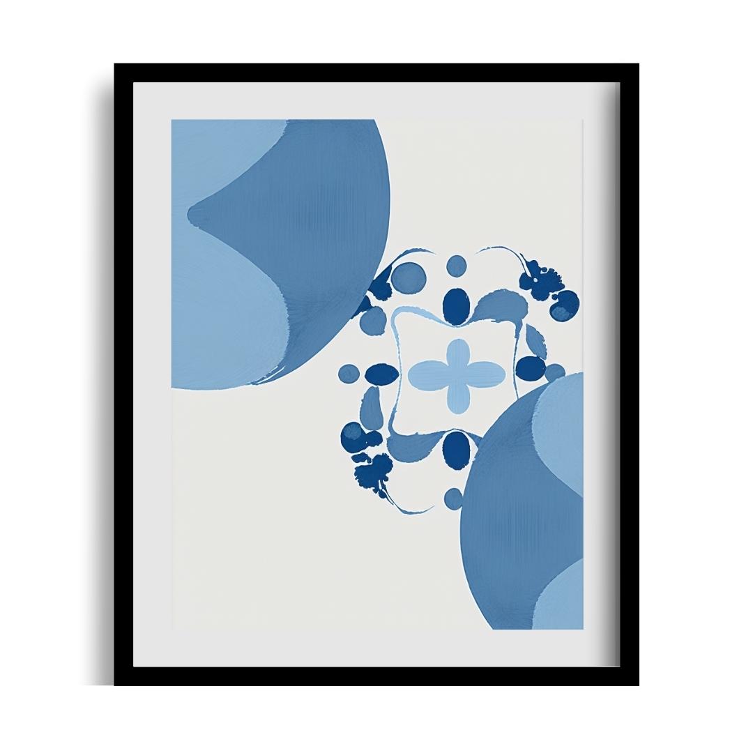 FASart, Abstract Blue Flower Shapes