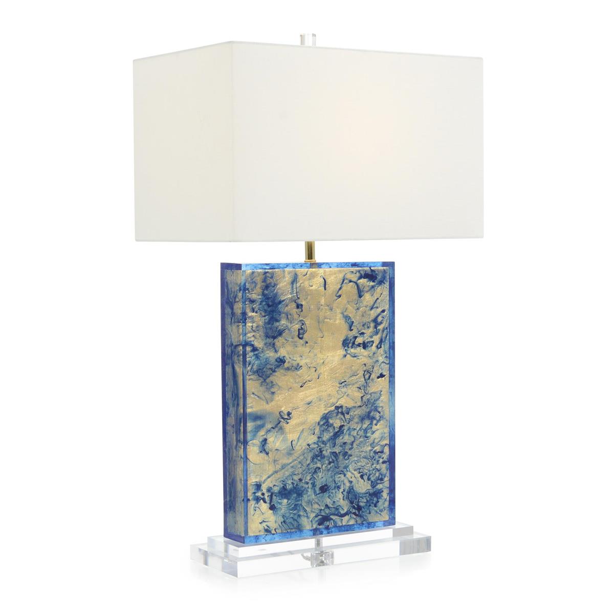 John Richard, Abstract Swirl Gold and Blue Table lamp