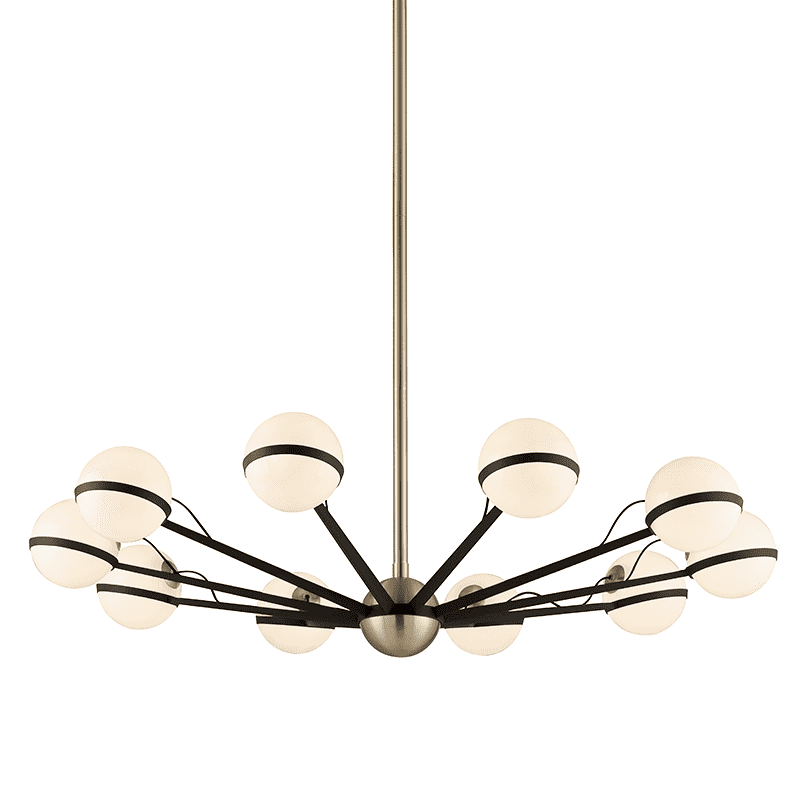 Troy Lighting, Ace 10Lt Chandelier Large Textured Bronze And Brushed Brass