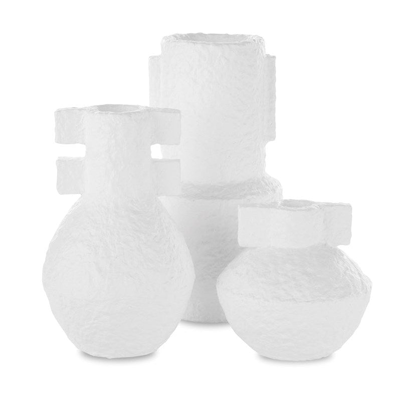 Currey, Aegean White Vase Set of 3