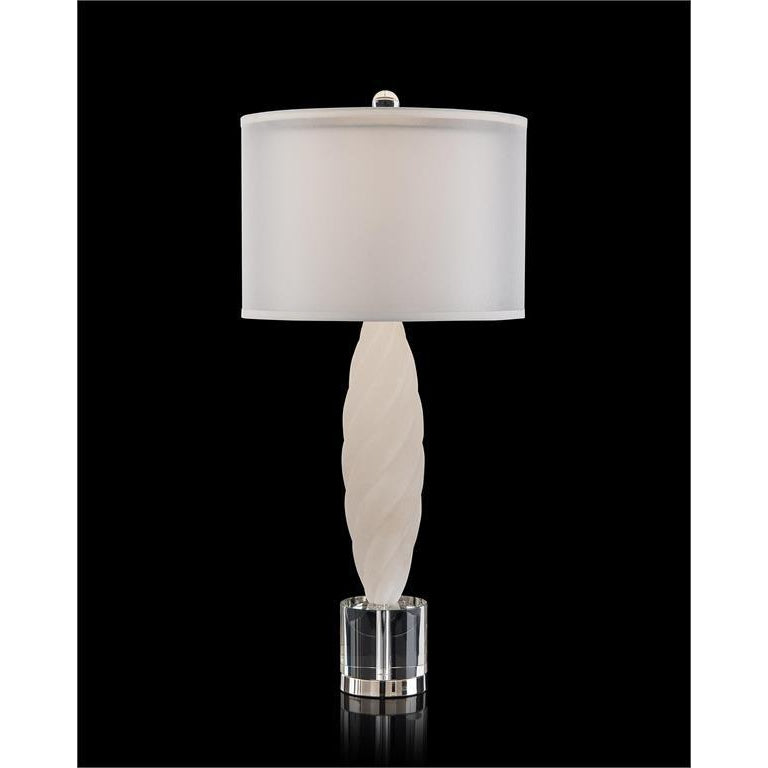 John Richard, Alabaster Table Lamp with Crystal Base