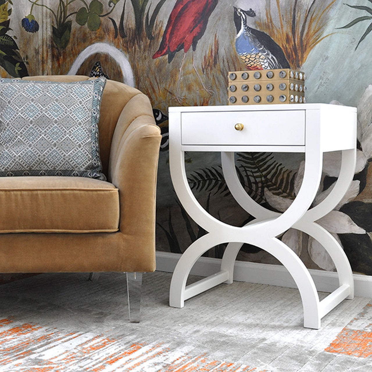Worlds Away, Alexis One Drawer Side Table