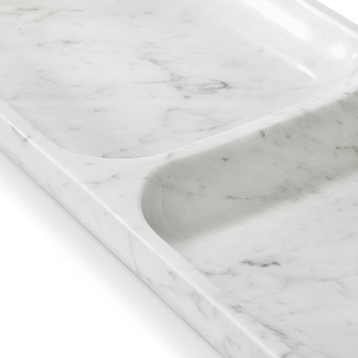 Interlude, Alia Dual Section Tray - Carrara White