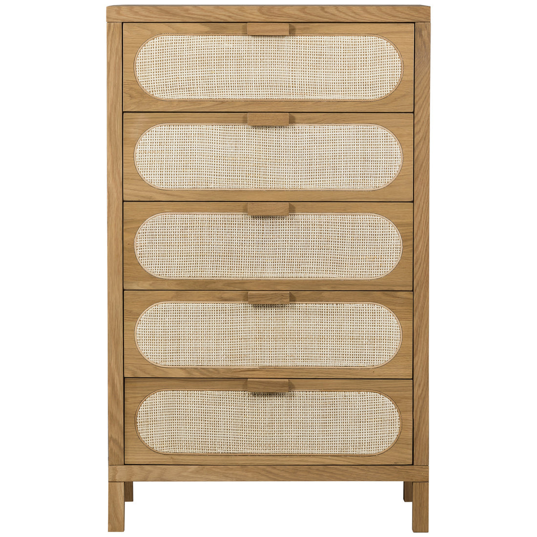 Four Hands, Allegra 5 Drawer Dresser-Natural Cane