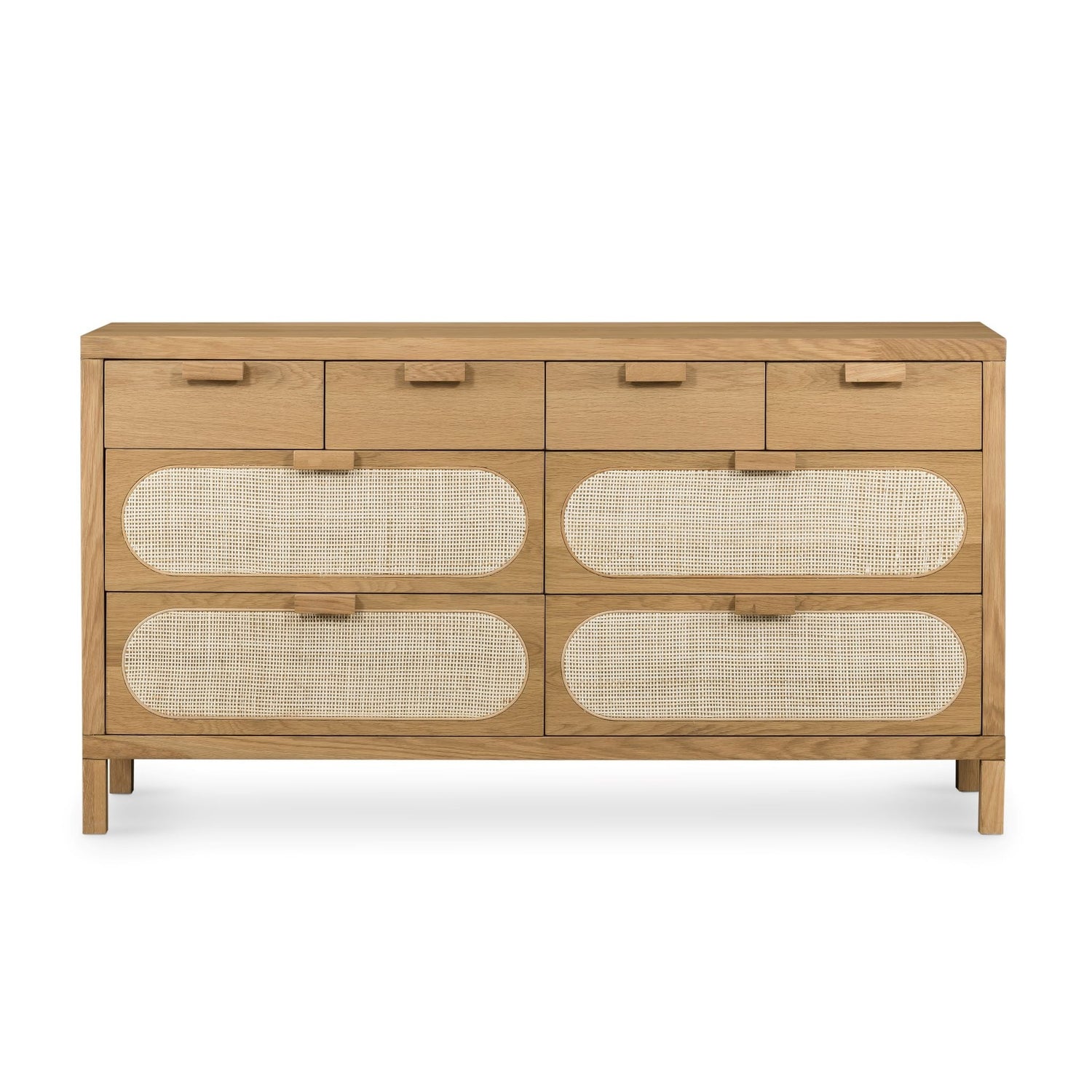 Four Hands, Allegra 8 Drawer Dresser - Natural Cane