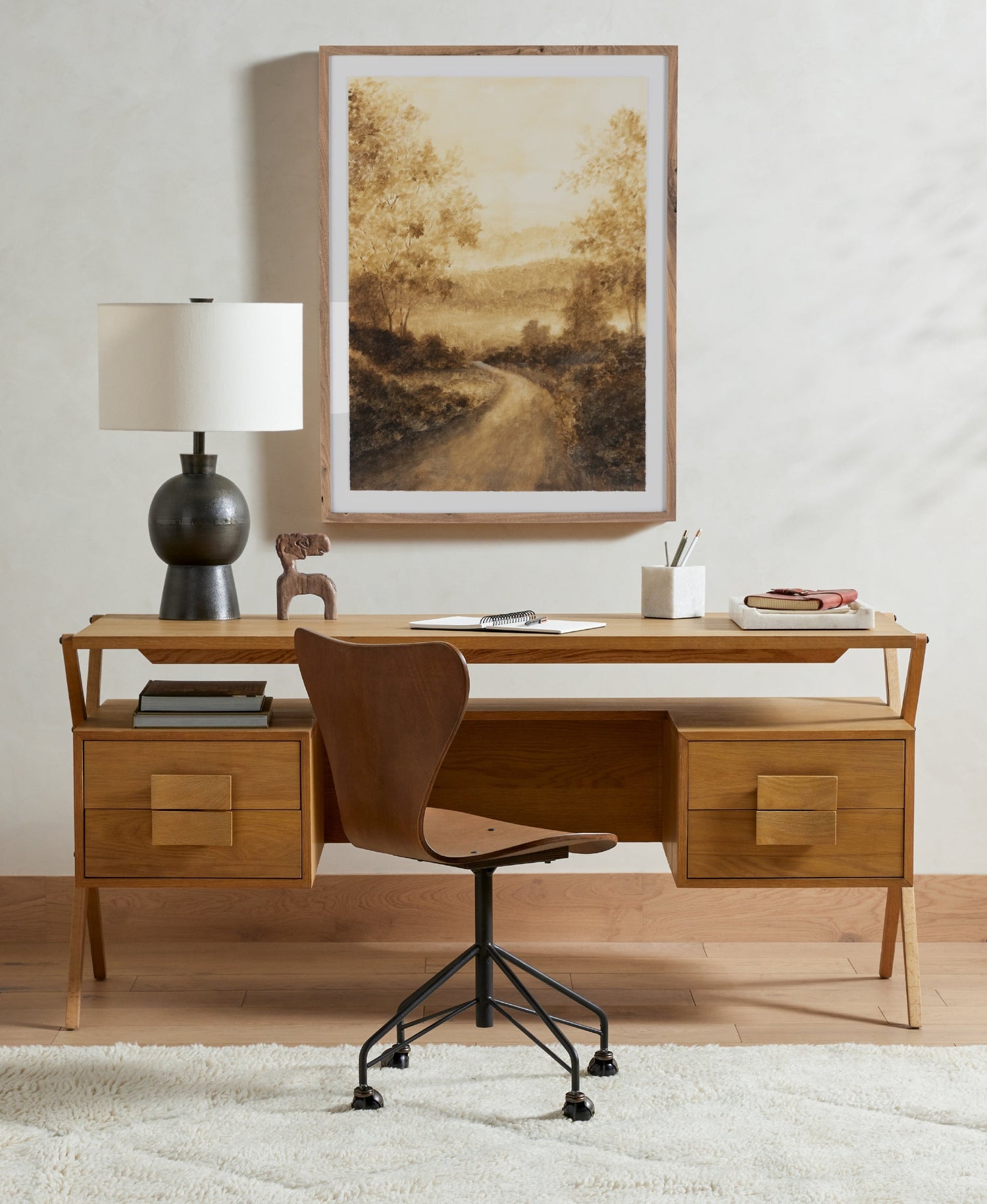 Four Hands, Allen Desk Chair - Sepia Birch Veneer