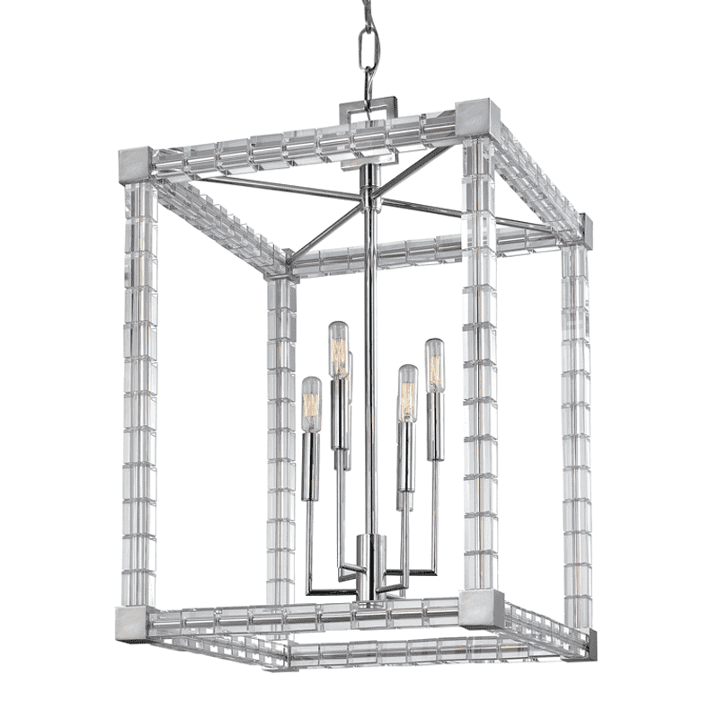 Hudson Valley, Alpine 6 Light Chandelier Polished Nickel