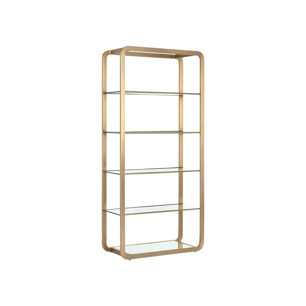 Sunpan, Ambretta Bookcase - Large - Gold / Clear