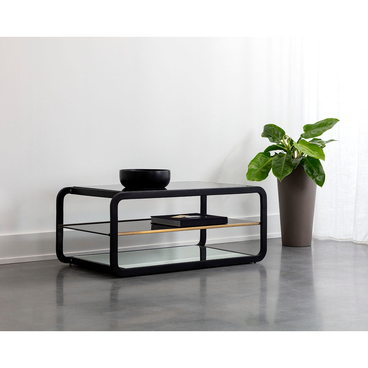 Sunpan, Ambretta Coffee Table - Black / Smoke Grey