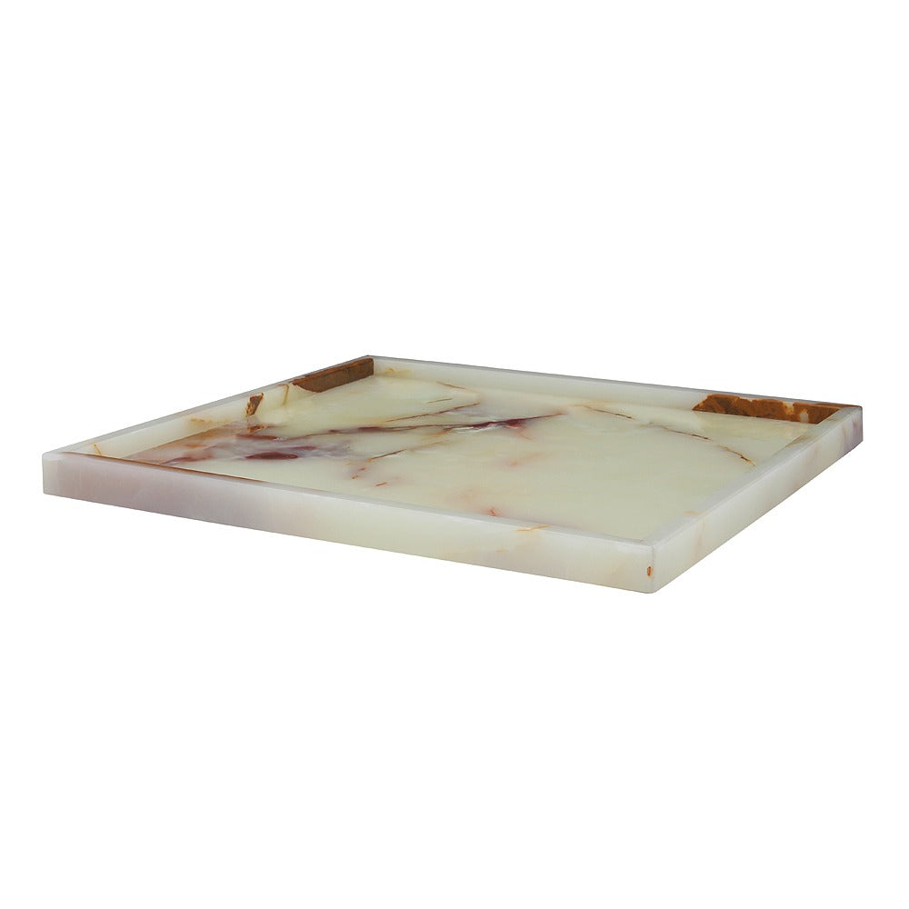 Marble Crafter, Ambrosia Collection Honed Finish Square Tray 14"