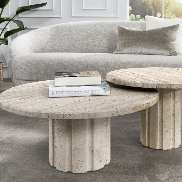 Interlude, Amerigo Cocktail Table Set - Travertine