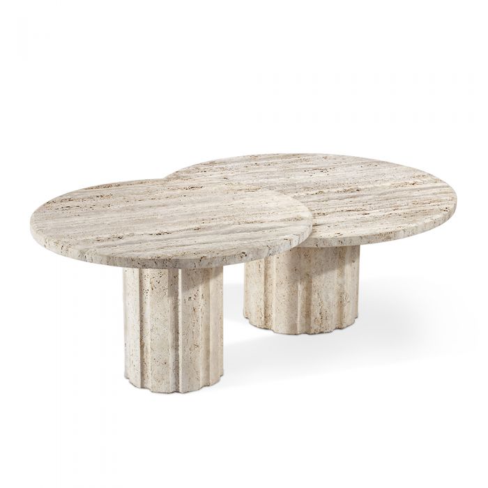 Interlude, Amerigo Cocktail Table Set - Travertine