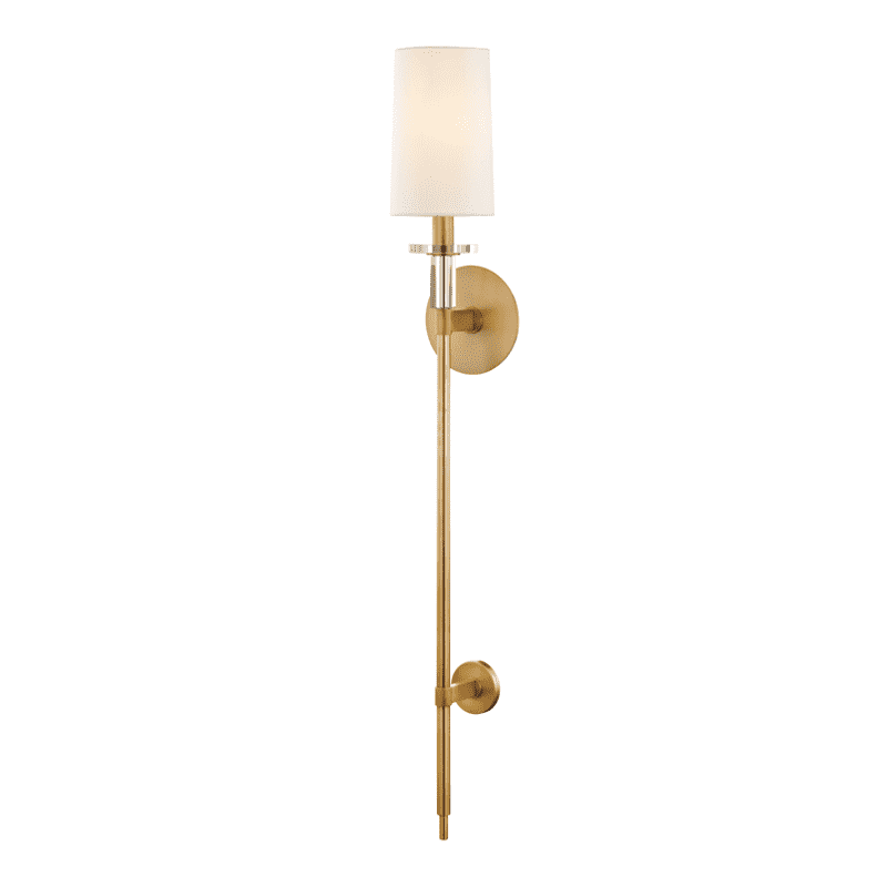 Hudson Valley, Amherst 1 Light Wall Sconce Aged Brass