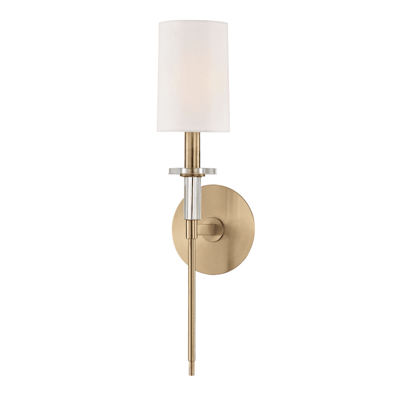 Hudson Valley, Amherst 1 Light Wall Sconce Aged Brass