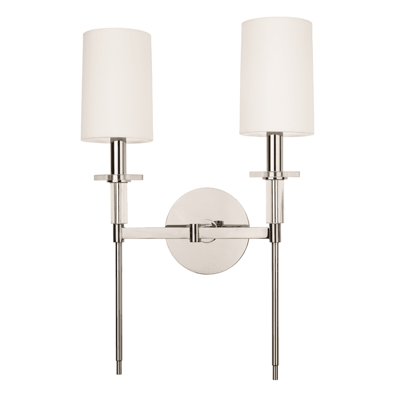 Hudson Valley, Amherst 2 Light Wall Sconce Polished Nickel