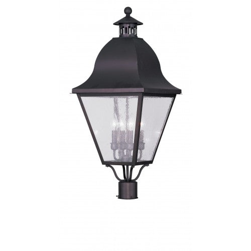 Livex Lighting, Amwell 4 Light Outdoor Post Top Lantern