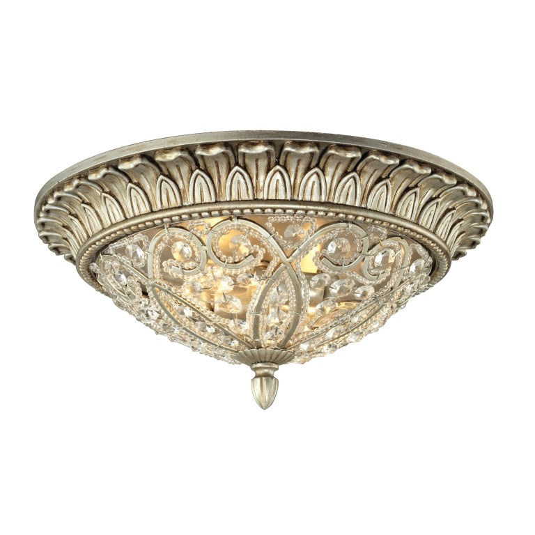 Elk Home, Andalusia 13'' Wide 2-Light Flush Mount - Aged Silver