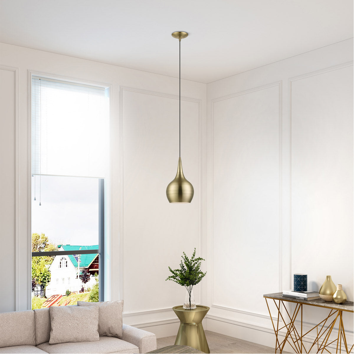 Livex Lighting, Andes Mini Pendant - Antique Brass