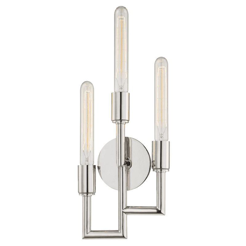 Hudson Valley, Angler 3 Light Wall Sconce Polished Nickel