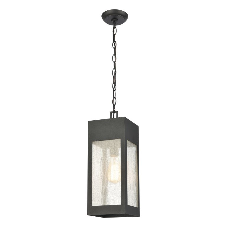 Elk Home, Angus 7'' Wide 1-Light Outdoor Pendant - Charcoal