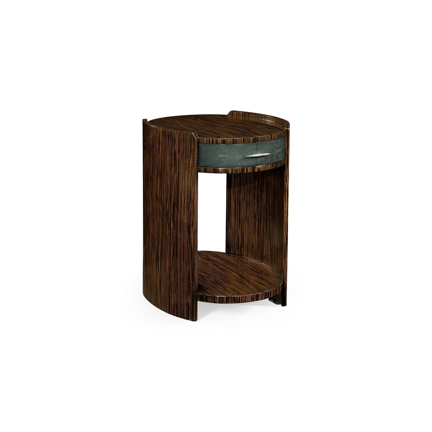 Jonathan Charles, Anthracite Faux Shagreen and Macassar Ebony Side Table