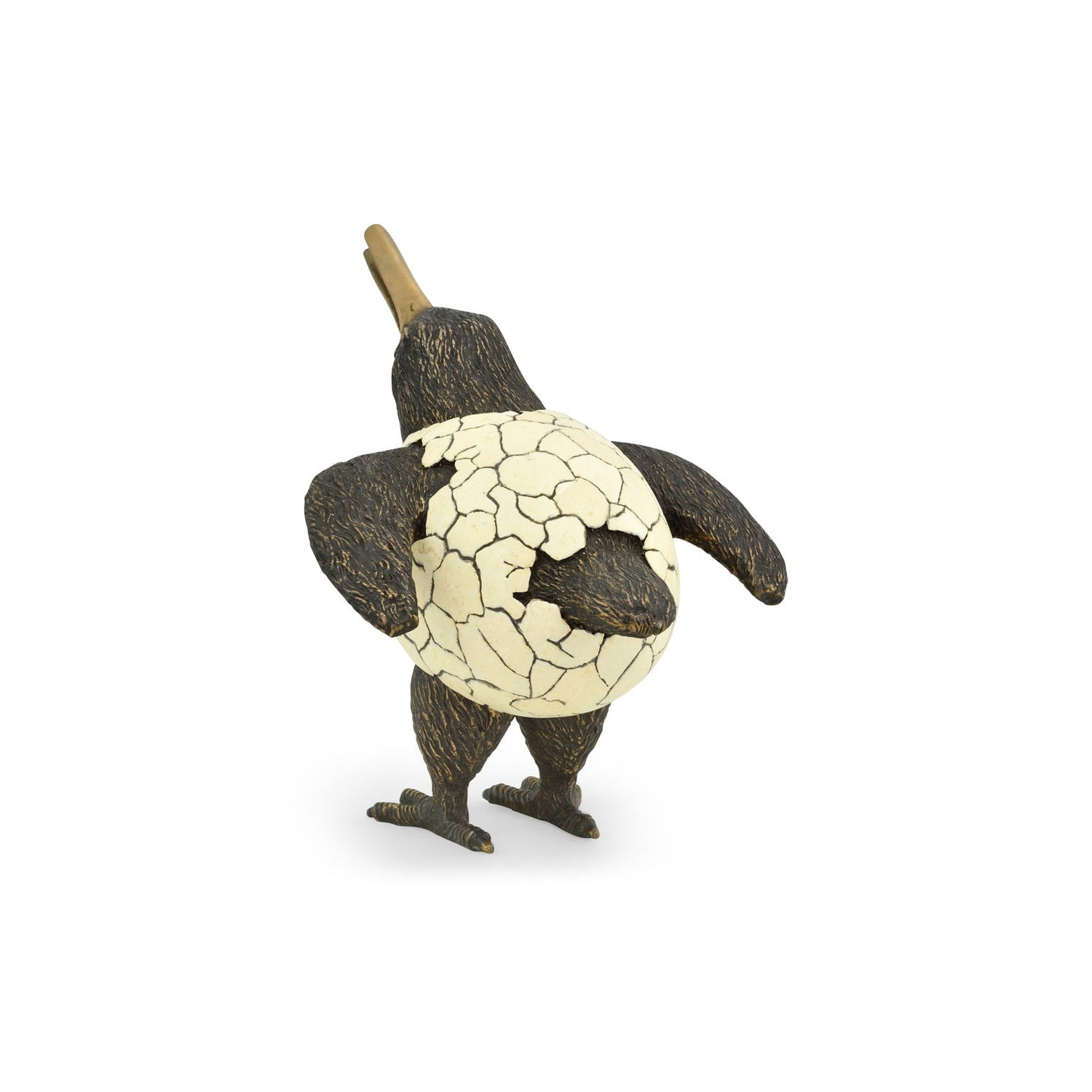 Jonathan Charles, Antique Dark Bronze Kiwi in Broken Eggshell