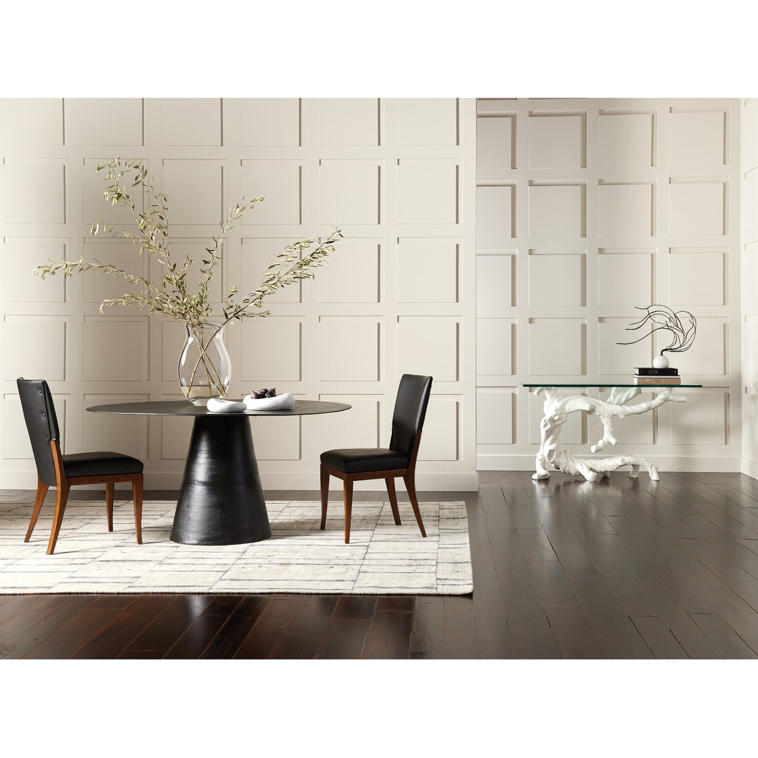 Global Views, Apex Dining Table-Blackened Finish