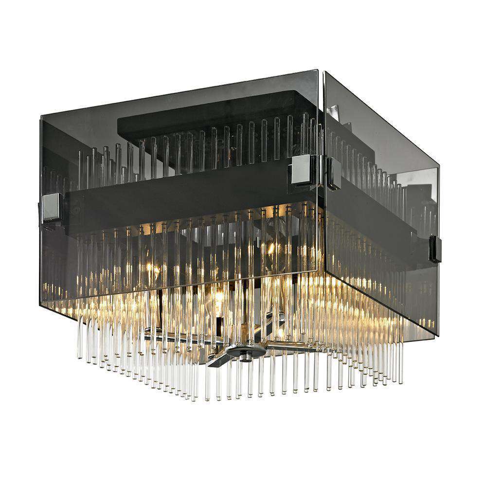 Troy Lighting, Apollo 4Lt Ceiling Semi-Flush Dark Bronze Polished Chrome