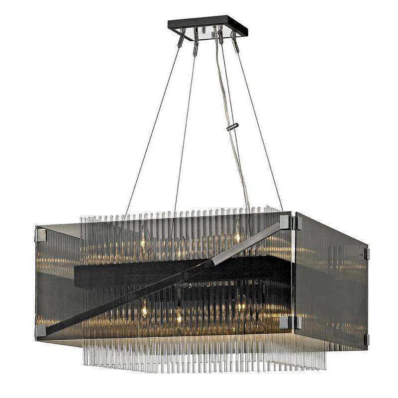 Troy Lighting, Apollo 8Lt Chandelier Dark Bronze Polished Chrome