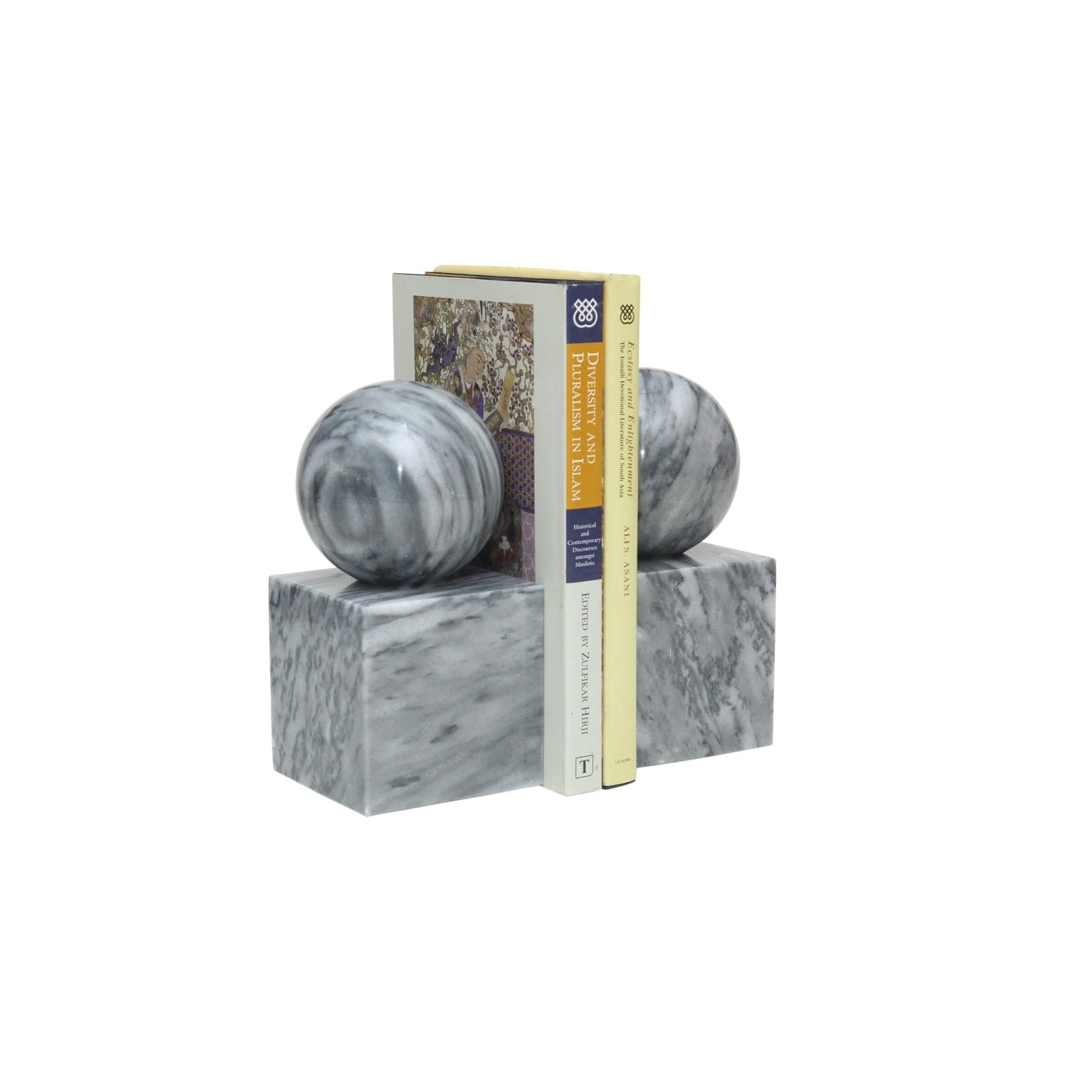 Marble Crafter, Apollo Collection Honed Finish Ball on Cube Bookends