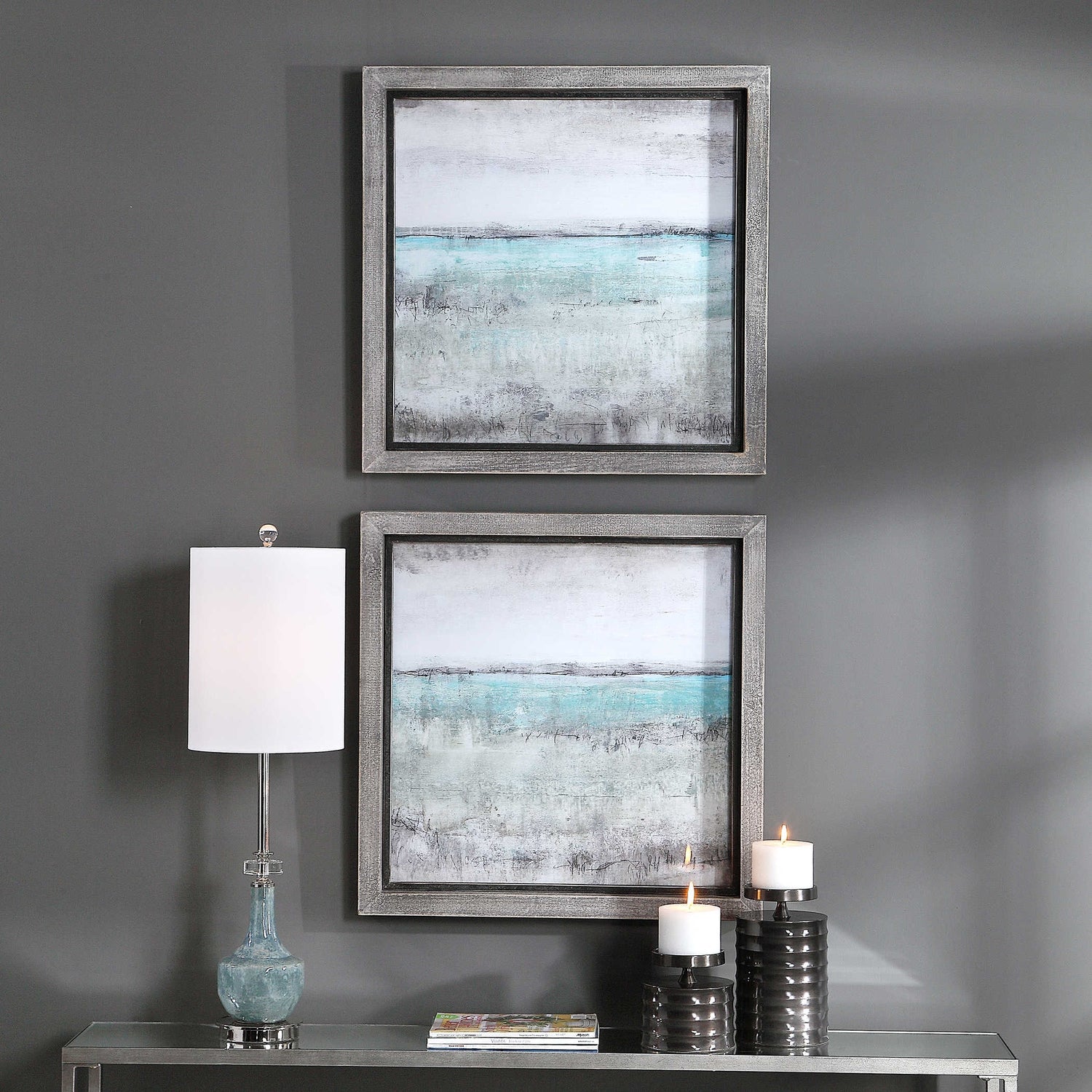 Uttermost, Aqua Horizon Framed Prints, S/2