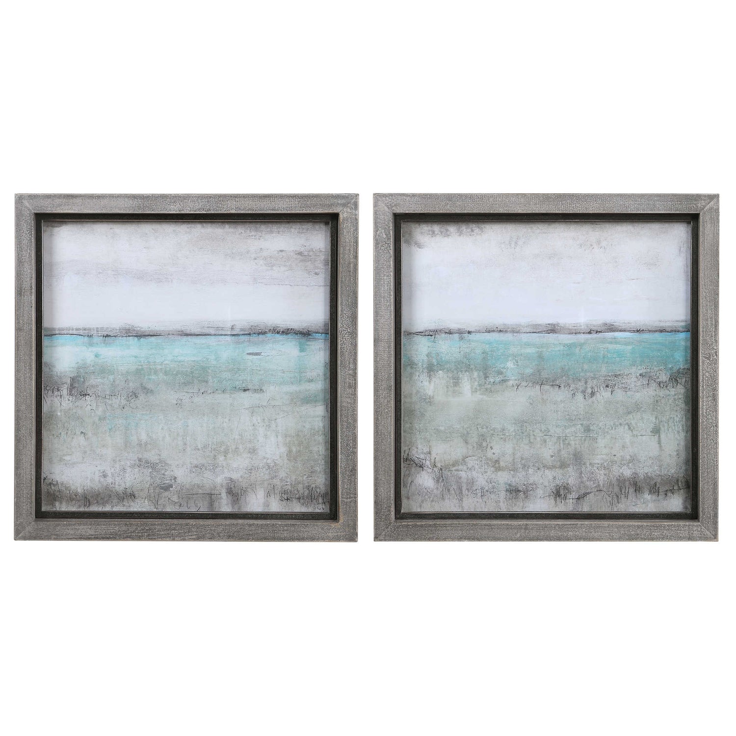 Uttermost, Aqua Horizon Framed Prints, S/2