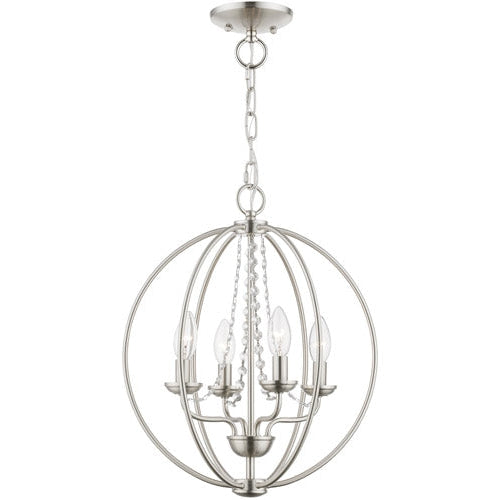 Livex Lighting, Arabella 4 Light  15 inch Convertible Chandelier/ Semi-Flush