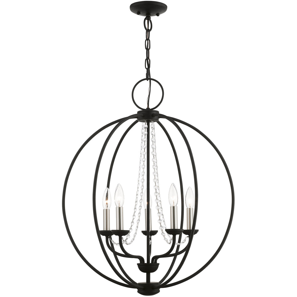 Livex Lighting, Arabella 5 Light Candles Chandelier Ceiling Light, Globe