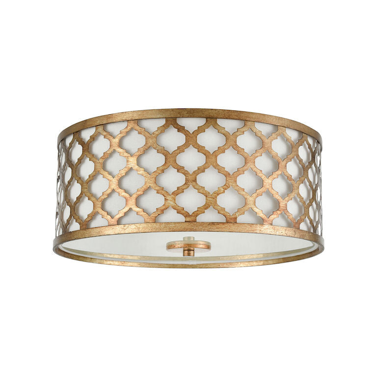 Elk Home, Arabesque 15'' Wide 2 - Light Flush Mount - Bronzed Gold