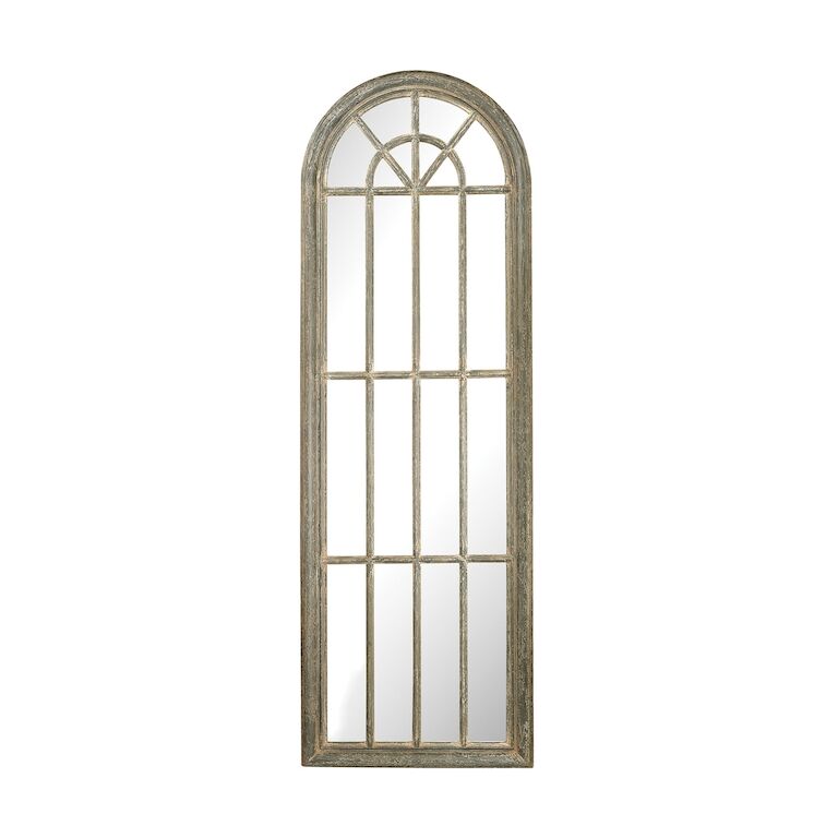 Elk Home, Arched Windowpane Wall Mirror - Gray