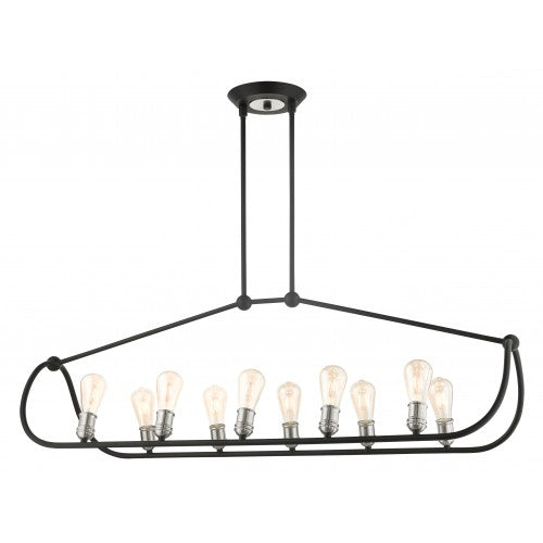 Livex Lighting, Archer - 10 Light Linear Chandelier