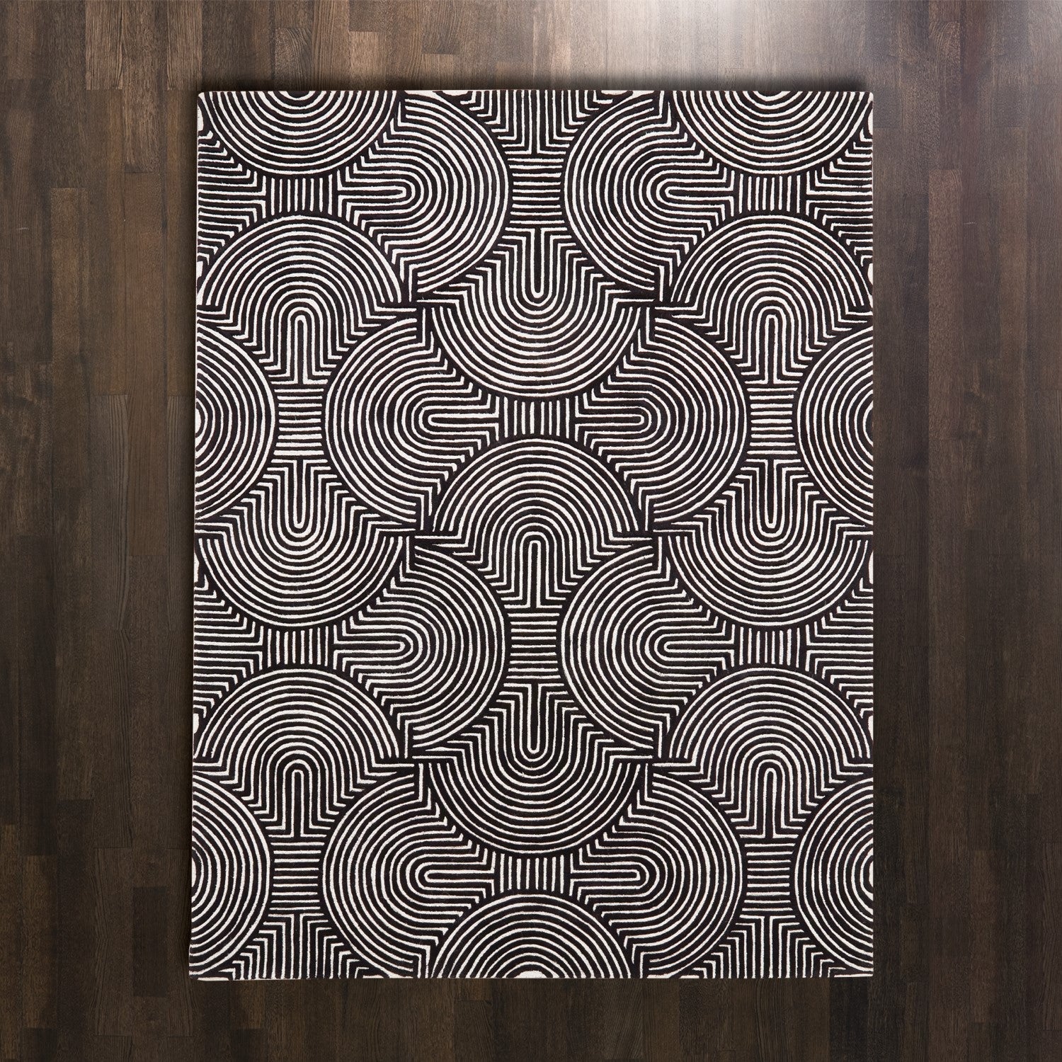 Global Views, Arches Rug Black/Ivory