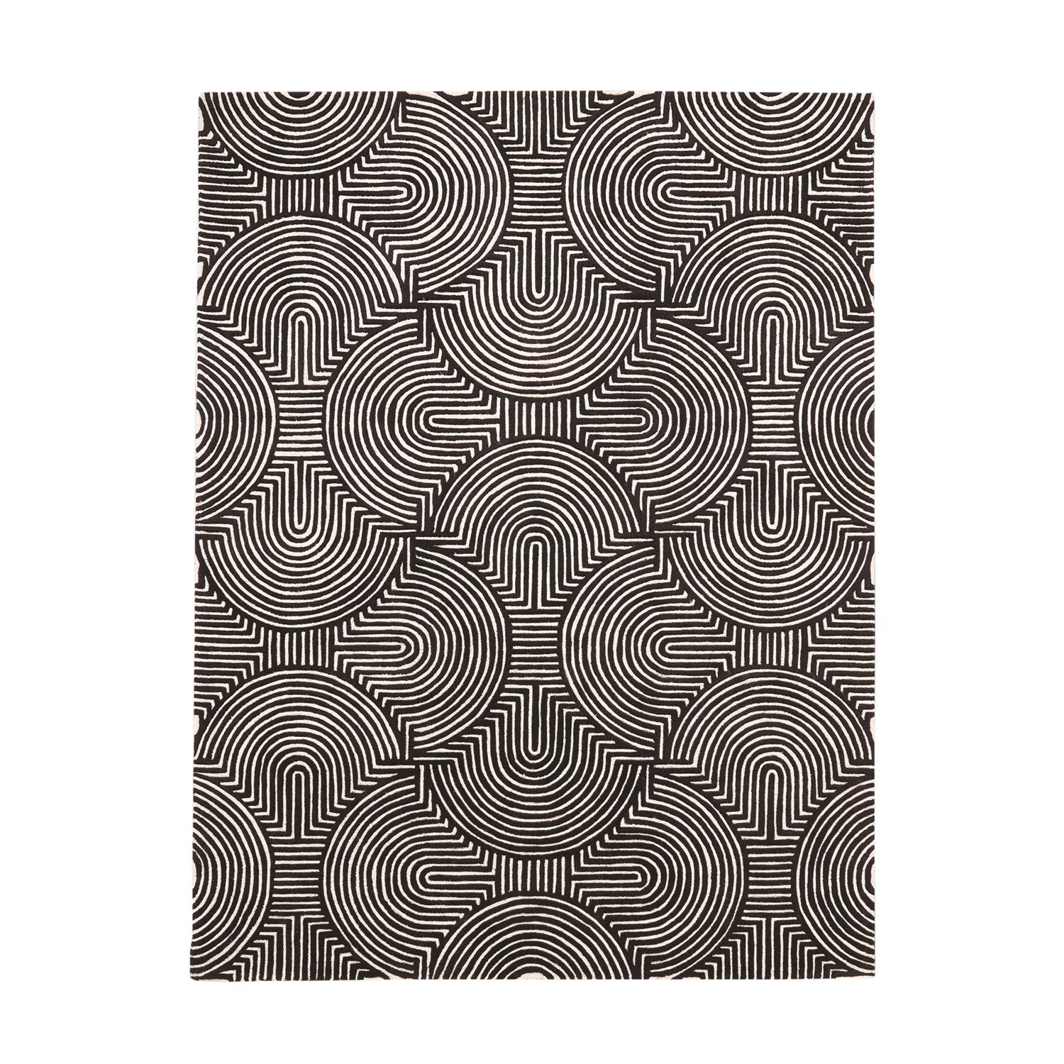 Global Views, Arches Rug Black/Ivory