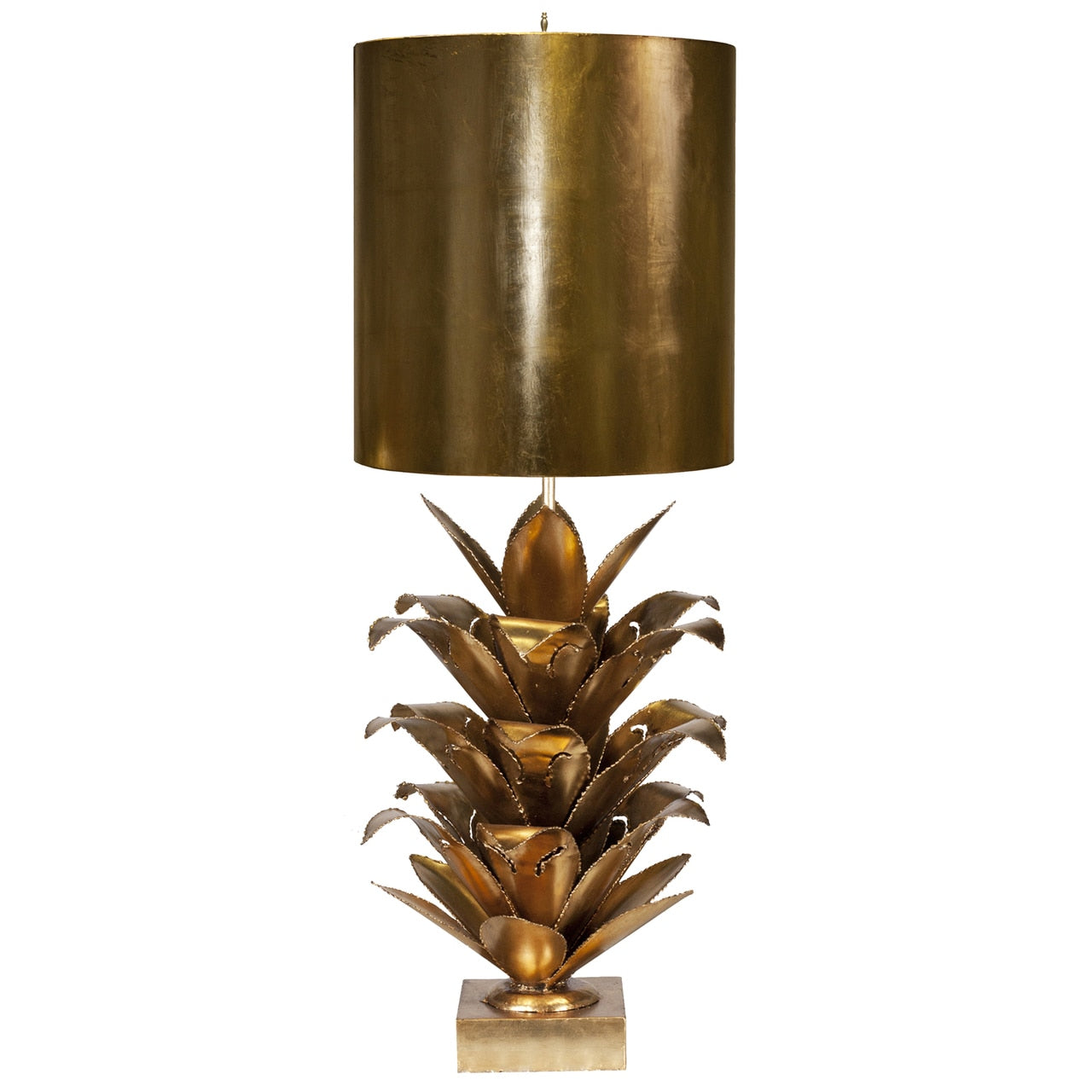 Worlds Away, Arianna Brutalist Palm Table Lamp With Metal Shade