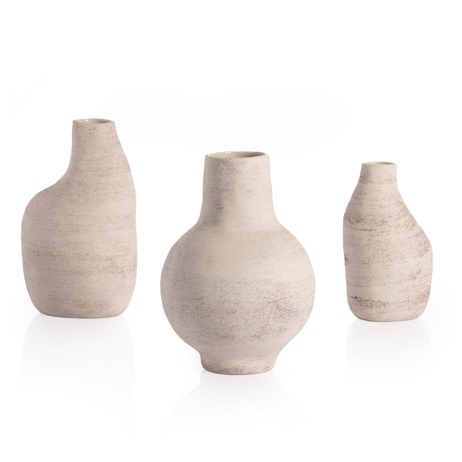 Four Hands, Arid Vases, Set Of 3-Distressed Cream