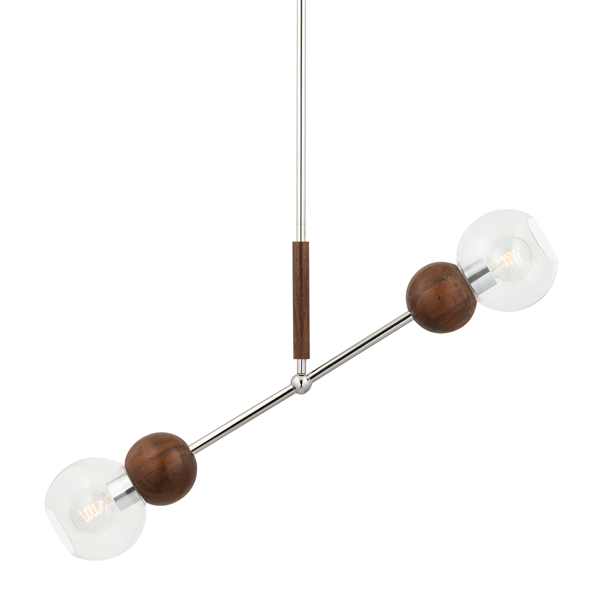 Troy Lighting, Arlo 2 Light Linear Polished Ss And Natural Acacia