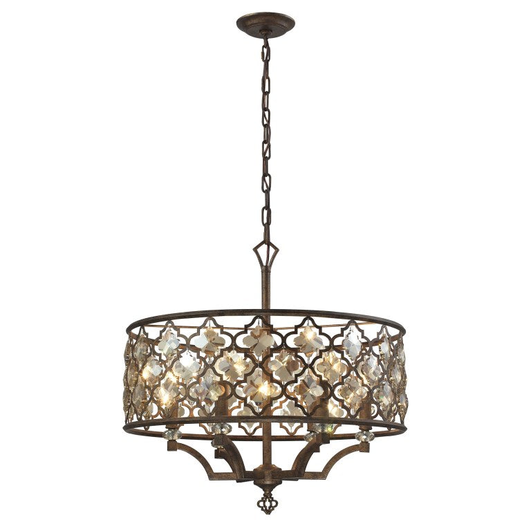 Elk Home, Armand 24'' Wide 6 - Light Chandelier - Weathered Bronze