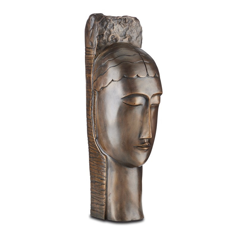 Currey, Art Deco Head Bronze