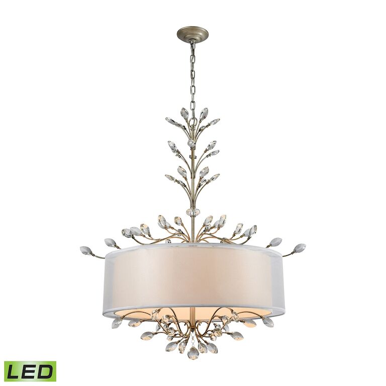 Elk Home, Asbury 32'' Wide 6-Light Chandelier - Aged Silver