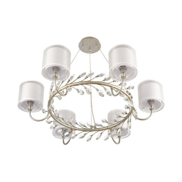 Elk Home, Asbury 34'' Wide 6 - Light Chandelier - Aged Silver